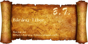 Bárány Tibor névjegykártya